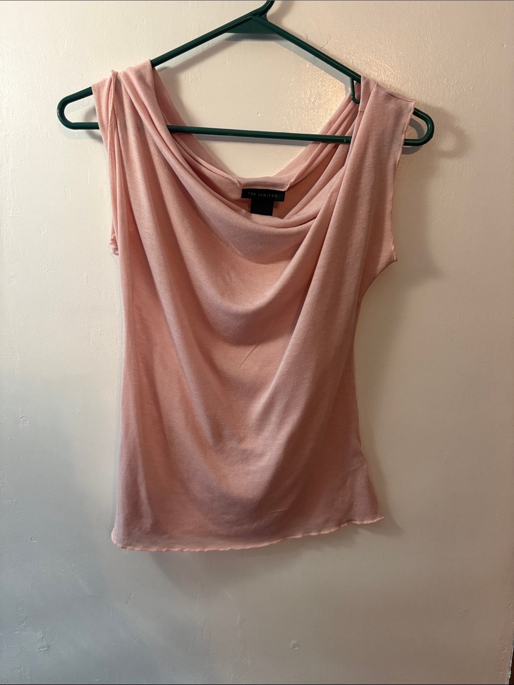 The Limited Soft Pink Draped Cowl Neck Sleeveless Camisole Size Small